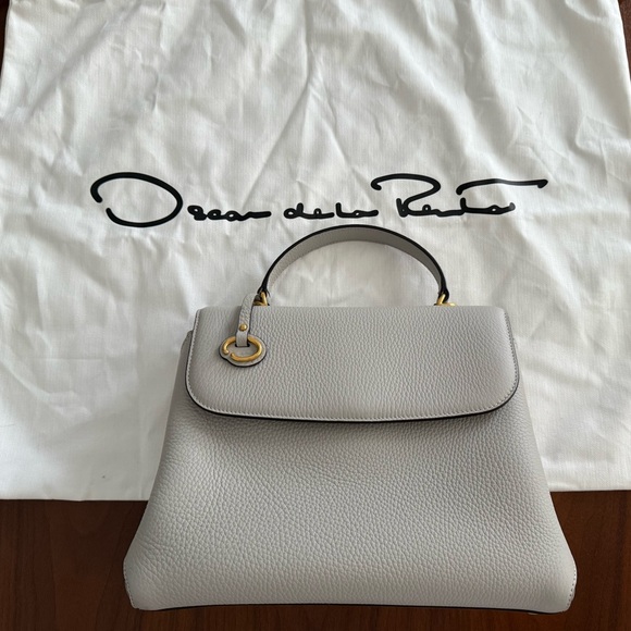 Oscar De La Renta The Poppy Bag in Pearl Grey - Picture 10 of 11